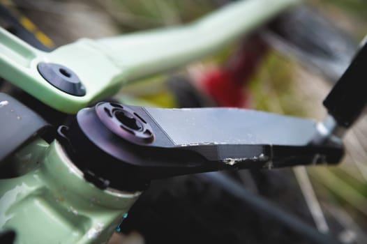 pedal mount close-up, sports mountain bike.