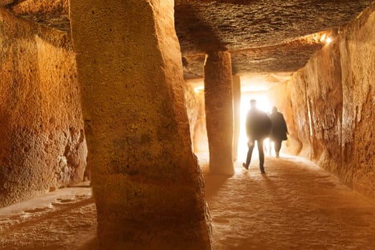 Photo of the interior of the Menga dolmen at the Antequera Dolmens site