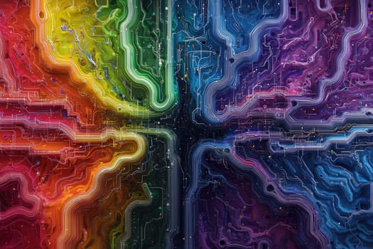 A stunning abstract digital background featuring flowing lines and vibrant colors, merging into a rich visual tapestry that captivates and draws the viewer in.