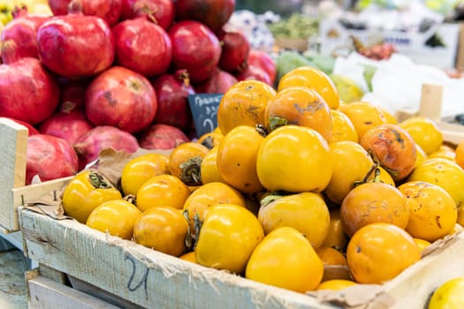 vegetable health fruit organic green vegetarian raw persimmon fresh food juicy market harvest