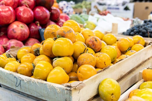 vegetable vegetarian market fresh juicy food health fruit persimmon harvest raw green organic