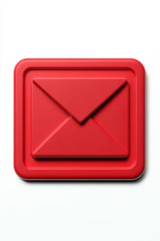 Red envelope on a white background. High quality photo
