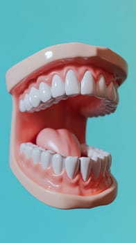 An intricate openmouth dental model showcasing detailed teeth and tongue for educational use and learning