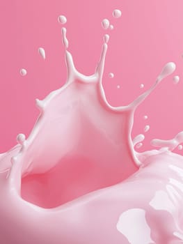 dynamic splash of pink liquid creates energetic and vibrant scene.