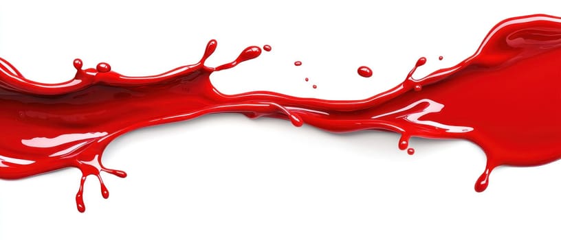 Dynamic red splash of liquid suspended in motion, creating energetic feel.