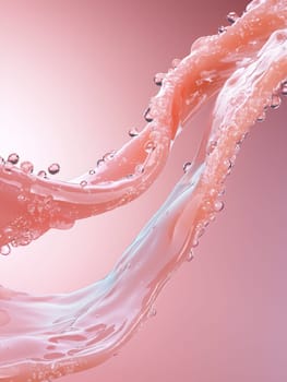 dynamic splash of pink liquid creates elegant flow, evoking sense of fluidity and grace.