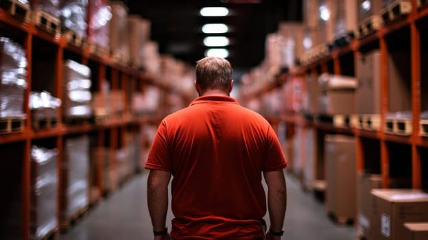 Efficient warehouse operation with manager overseeing logistics.