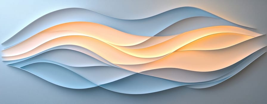 Flowing waves in soft shades create serene and calming atmosphere.