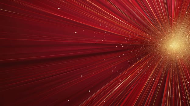Golden starburst pattern on deep red background, creating vibrant visual effect.