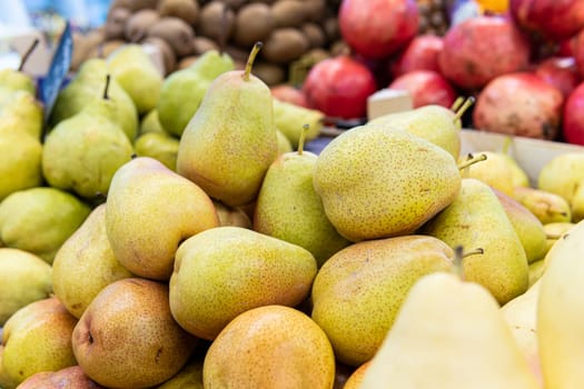 organic agriculture fruit diet green background healthy freshness fresh ripe vegetarian pear food
