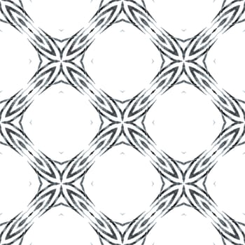 Summer exotic seamless border. Black and white ravishing boho chic summer design. Exotic seamless pattern. Textile ready incredible print, swimwear fabric, wallpaper, wrapping.