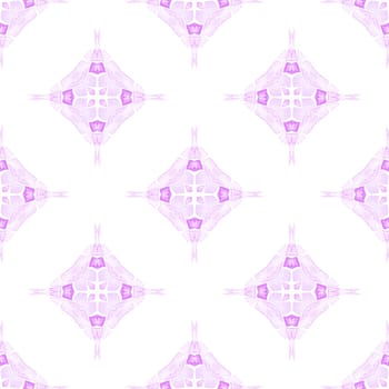 Watercolor medallion seamless border. Purple fabulous boho chic summer design. Medallion seamless pattern. Textile ready noteworthy print, swimwear fabric, wallpaper, wrapping.
