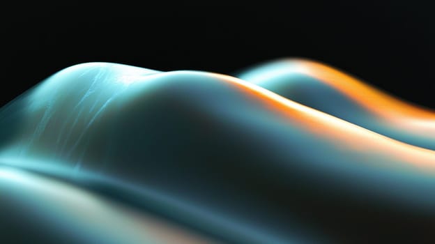 Mesmerizing translucent blue wave gracefully shapes against a dark background, evoking mystery and elegance. Modern, artful, with a futuristic feel, exuding smooth flow and dynamic motion