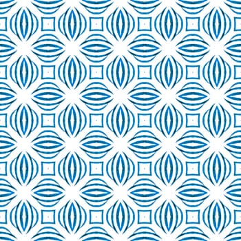 Organic tile. Blue excellent boho chic summer design. Textile ready dramatic print, swimwear fabric, wallpaper, wrapping. Trendy organic green border.