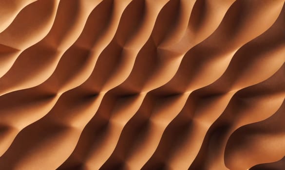 A textured, brown surface with a repeating pattern of waves and curves.