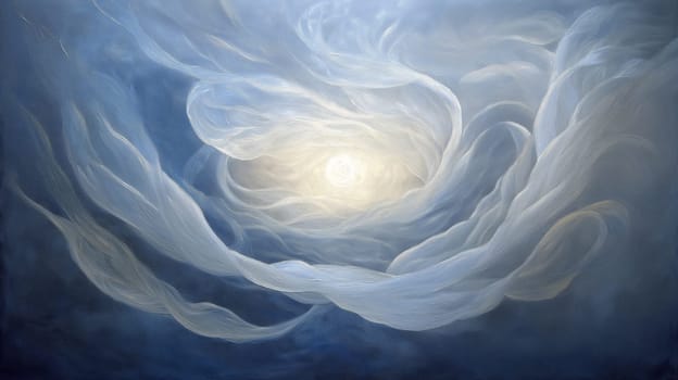 An abstract painting featuring soft, flowing forms that evoke deep emotions through gentle, soothing hues. the interplay of colors creates a sense of calm and movement, inviting introspection and emotional connection.