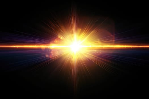 A stunning starburst effect showcasing radiant light rays emerging from a central point against a dark backdrop, ideal for enhancing creative and abstract projects.