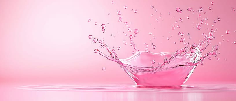 playful pink splash of liquid creates vibrant scene of motion and energy.