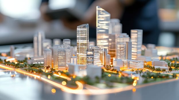 detailed smart city model showcasing modern architecture and urban planning.