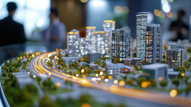 detailed smart city model showcasing urban development and infrastructure.