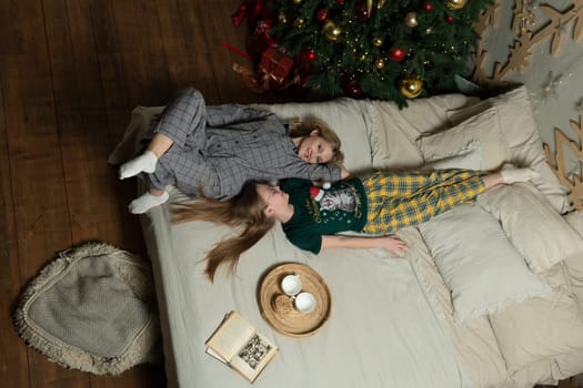 new man girl family gift couple fun happy celebration holiday positive tenderness year bed love