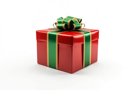 Christmas gifts featuring red and green color on isolated white background. High quality illustration