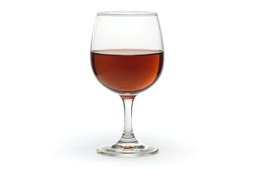 The glass showcases a deep brown liquid, reflecting light beautifully. It stands elegantly on a flat surface, inviting taste and conversation.