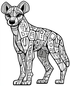 Coloring for kids, coloring animal hyena.