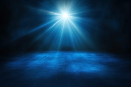 Midnight blue background illuminated by a cool spotlight shining from the top center, offering a gentle gradient and space for your message..