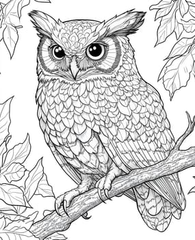 Coloring for kids, coloring birds owl
