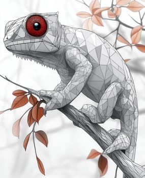 Coloring for kids, coloring animal chameleon