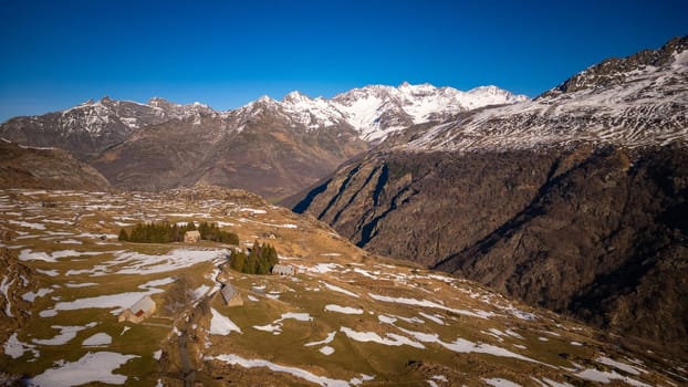 Sunset over the Pyrenees mountains near Gavarnie, High quality 4k footage