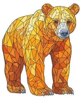 Illustration for children, thoughtful bear on a white background. Selective focus.