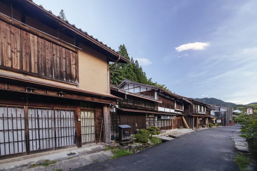TSUMAGO, JAPAN - SEPTEMBER 20, 2024: The historic village of Tsumago at night in Gifu Prefecture near the town of Nakatsugawa in Japan