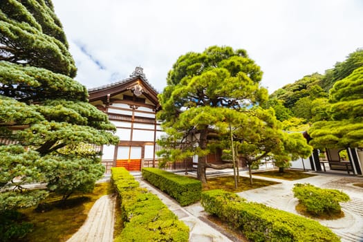 The stunning architecture and gardens at Silver Pavillion Ginkakuji temple in Kyoto, Japan