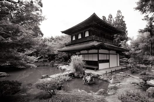 The stunning architecture and gardens at Silver Pavillion Ginkakuji temple in Kyoto, Japan