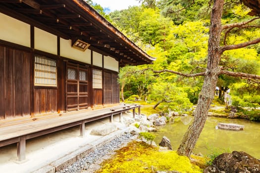 The stunning architecture and gardens at Silver Pavillion Ginkakuji temple in Kyoto, Japan