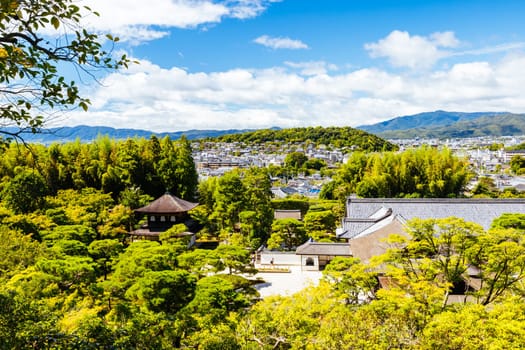 The stunning architecture and gardens at Silver Pavillion Ginkakuji temple in Kyoto, Japan