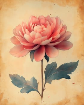 Vintage delicate chrysanthemum flowers on a light background. Selective focus.