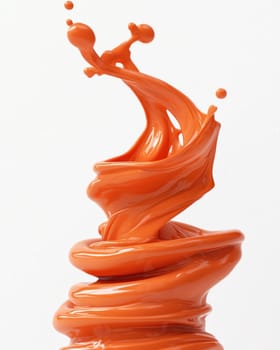 vibrant orange splash of liquid creates dynamic and energetic visual.