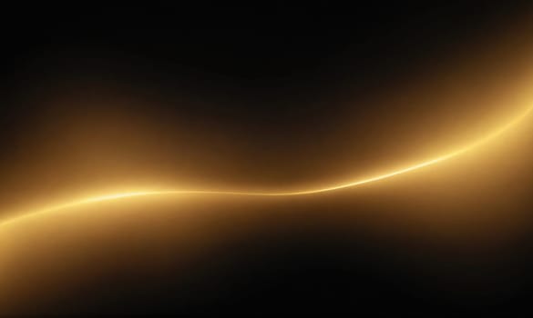 A glowing, curved line of light shines on a dark background. The light is a golden color, with a slight shimmer.