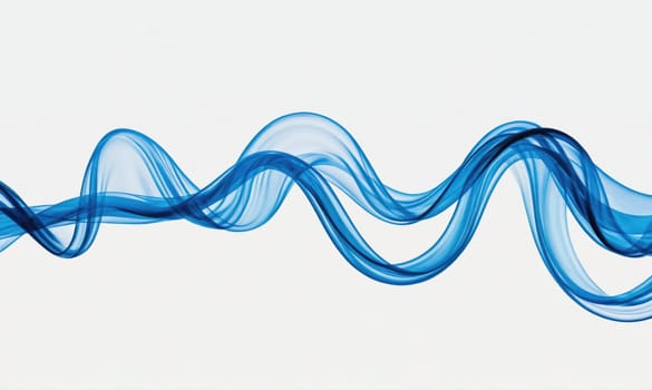 A digital graphic of a blue wave moving in a serpentine pattern.