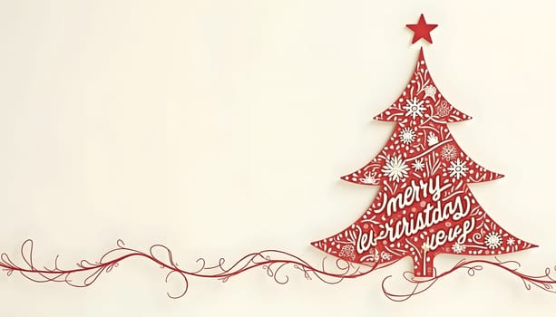 A beautiful Christmas card featuring a festive greeting and intricate design, isolated on a plain background. Ideal for holiday themes and seasonal celebrations
