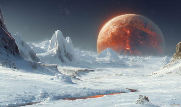 Fantasy world of another planet, surreal landscape. Selective focus.