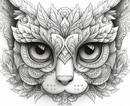 Coloring for children and adults, coloring mask