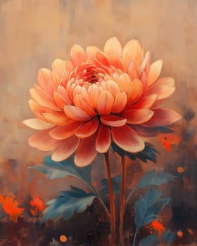 Vintage delicate chrysanthemum flowers on a light background. Selective focus.