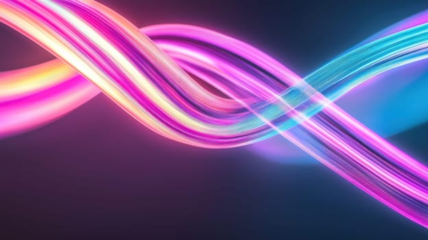 Vibrant neon lines create abstract grid, evoking sense of energy and movement.