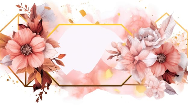 Watercolor abstract design for background of wedding or buzzy social media banner generative AI