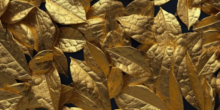 Dry Gold Green leaves Surface textured background, realism, realistic, hyper realistic. Generative AI image weber.