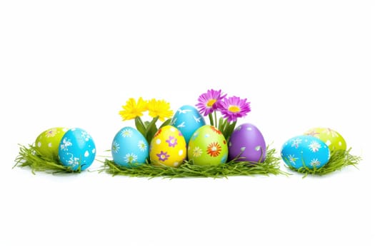 Vibrant Easter eggs and beautiful flowers are perfect for all kinds of spring celebrations and festive decorations